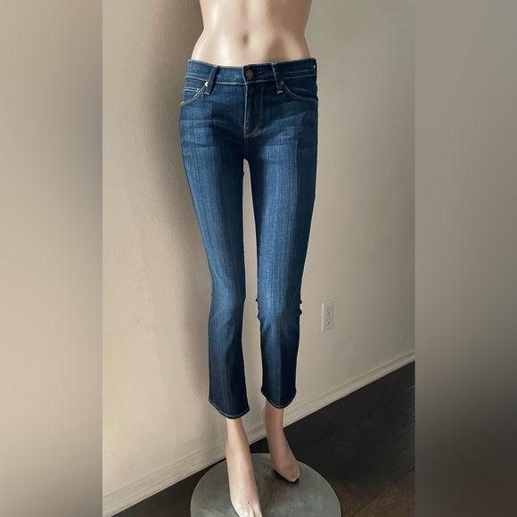 New Women's 7 For All Mankind Jeans Slim Straight Ankle leg In Blue SZ 24 - Picture 1 of 13